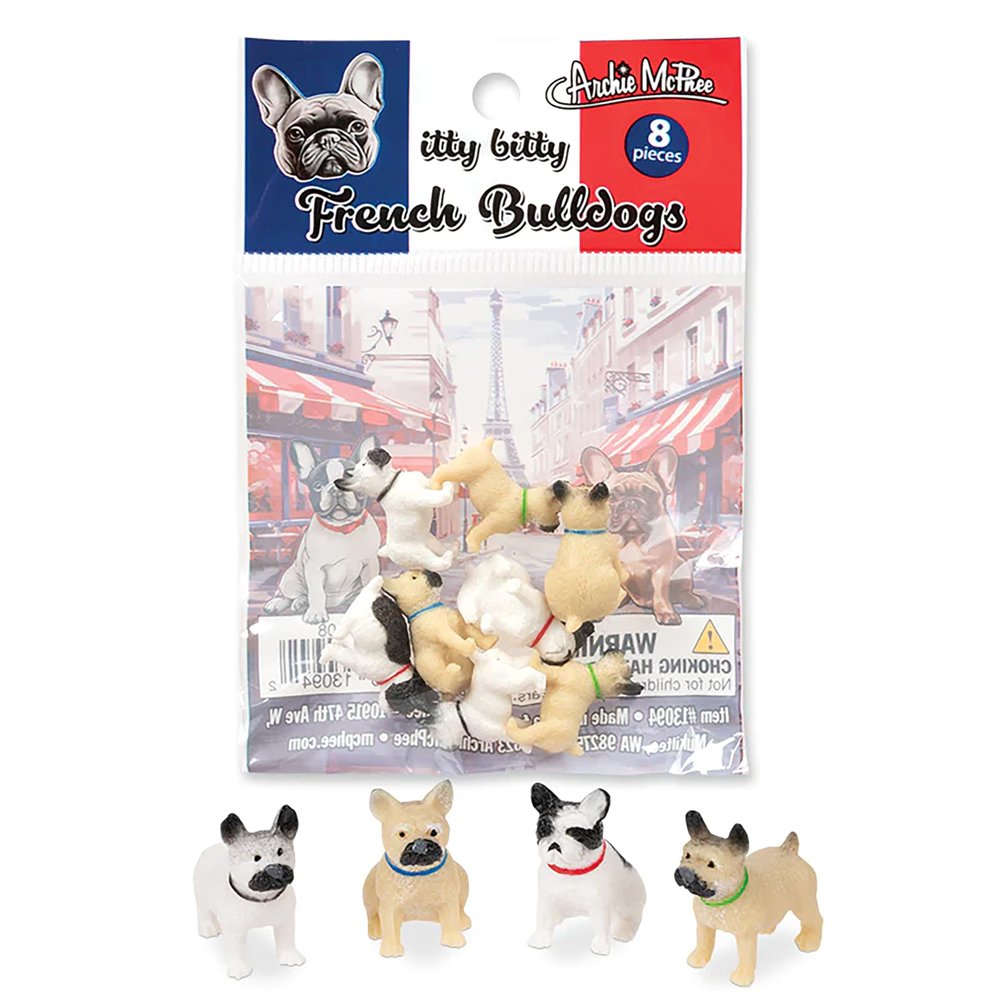 Archie McPhee Vive Le Frenchie! Miniature Marvels: Itty Bitty French Bulldogs  Adorable & Controllable Collectibles in 8 Charming Poses and 4 Stylish Colors!