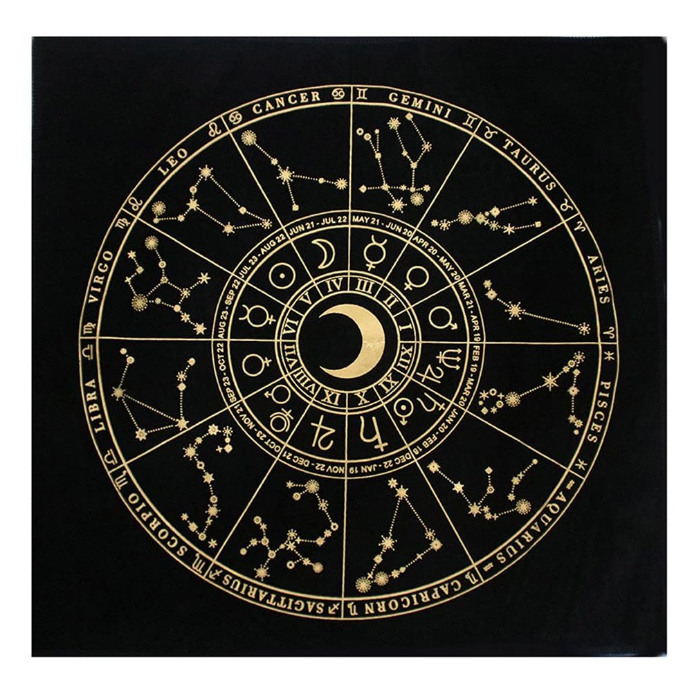 Bydezcon Square Pendulum Divination Altar Tablecloth Board Game Tarot Pad Rune Table Cloth Astrology Oracles Board Game Mat Tarot Card Mat