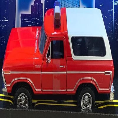 1978 Bronco Fire Department Unmaarked Red Law Enforcement and Public Service Series 1/24 Diecast Model Car by Motormax 76983r