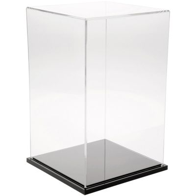 Plymor Clear Acrylic Display Case with Black Base, 7" W x 7" D x 11" H
