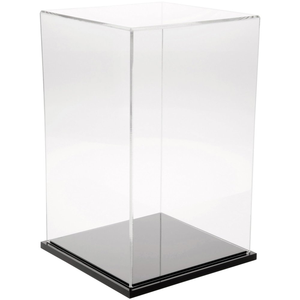 Plymor Clear Acrylic Display Case with Black Base, 7" W x 7" D x 11" H