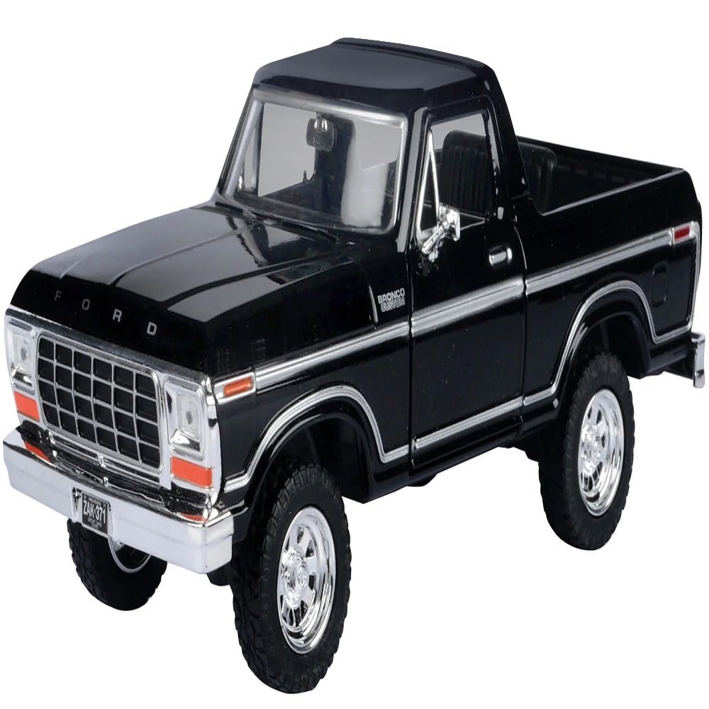 1978 Bronco Custom (Open Top) Black Timeless Legends Series 1/24 Diecast Model Car by Motormax 79374bk