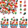 32 Pack Christmas Cupcake Toppers Resin Little Figurine Snowman Santa Christmas Tree Cupcake Picks for Merry Christmas Theme Holiday Party Cupcake Decorations Supplies view 1