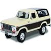 1978 Bronco Ranger XLT with Spare Tire Cream and Brown with Black Camper Shell Timeless Legends Series 1/24 Diecast Model Car by Motormax 79371crm view 1