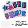 18pcs Blue Fluorescence Glitter Dessert Cupcake Topper Cheer to Lets Glow Crazy Happy 60th Birthday Theme Decoration Supplies Anniversary Wedding Party Decor Supplies view 3