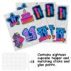 18pcs Blue Fluorescence Glitter Dessert Cupcake Topper Cheer to Lets Glow Crazy Happy 11th Birthday Theme Decoration Supplies Anniversary Wedding Party Decor Supplies view 3