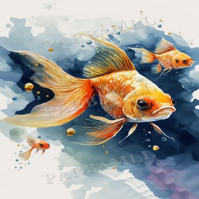 1000 Piece Adult Puzzle, Goldfish in Ink and Wash, Puzzle Educational Gift, Room Decor or Cafe Decor Exercise Willpower Relaxation or Gifts for Friends