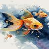 1000 Piece Adult Puzzle, Goldfish in Ink and Wash, Puzzle Educational Gift, Room Decor or Cafe Decor Exercise Willpower Relaxation or Gifts for Friends view 1