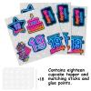18pcs Blue Fluorescence Glitter Dessert Cupcake Topper Cheer to Lets Glow Crazy Happy 19th Birthday Theme Decoration Supplies Anniversary Wedding Party Decor Supplies view 3
