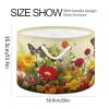 xigua Cotton Rope Basket Red Flowers Baby Laundry Basket Blanket Kids Toy Storage Basket#176 view 2