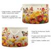xigua Cotton Rope Basket Red Flowers Baby Laundry Basket Blanket Kids Toy Storage Basket#177 view 3