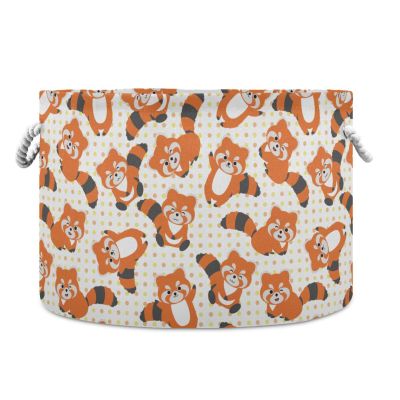 TecEr Raccoon-pattern Extra Large Laundry Basket Toy Storage Basket 20"X20"X13.9" blanket Baskets with Handles for Living Room Organizing Storage Bins