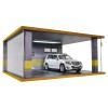 cxiiuui 1/18 Scale Display Case Wooden Car Garage Moldel with LED Light and Acrylic Cover Diecast Car Show Case 2 Parking Spaces Dark Grey view 1