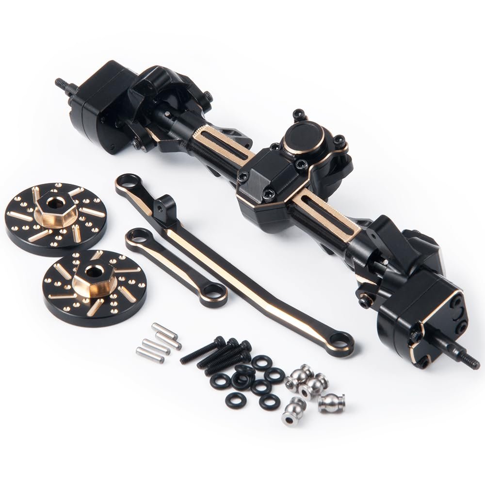 SCX24 Universal Front and Rear Axles Set with Counterweights for 1/24th RC Crawler Car (Front)