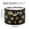 TecEr Golden-cannabiss-leaves-black-pattern Extra Large Laundry Basket Toy Storage Basket 20"X20"X13.9" blanket Baskets with Handles for Living Room Organizing Storage Bins view 2
