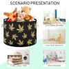 TecEr Golden-cannabiss-leaves-black-pattern Extra Large Laundry Basket Toy Storage Basket 20"X20"X13.9" blanket Baskets with Handles for Living Room Organizing Storage Bins view 4