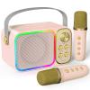 LED Kids Karaoke Machine-Portable Bluetooth Speaker & Microphones | White Elephant Gifts | Christmas Stocking Stuffer | Birthday Toys for 3-12+ Years Old Girls Boys(Colorful) view 1