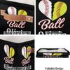 RIRIX Custom Storage Baskets Personalized Storage Bins Basket Boxes with PU Leather Handles for Clothes Bedroom Closet Organizing Toys Books Shelves Storage Boxes-Baseballs Softball view 4