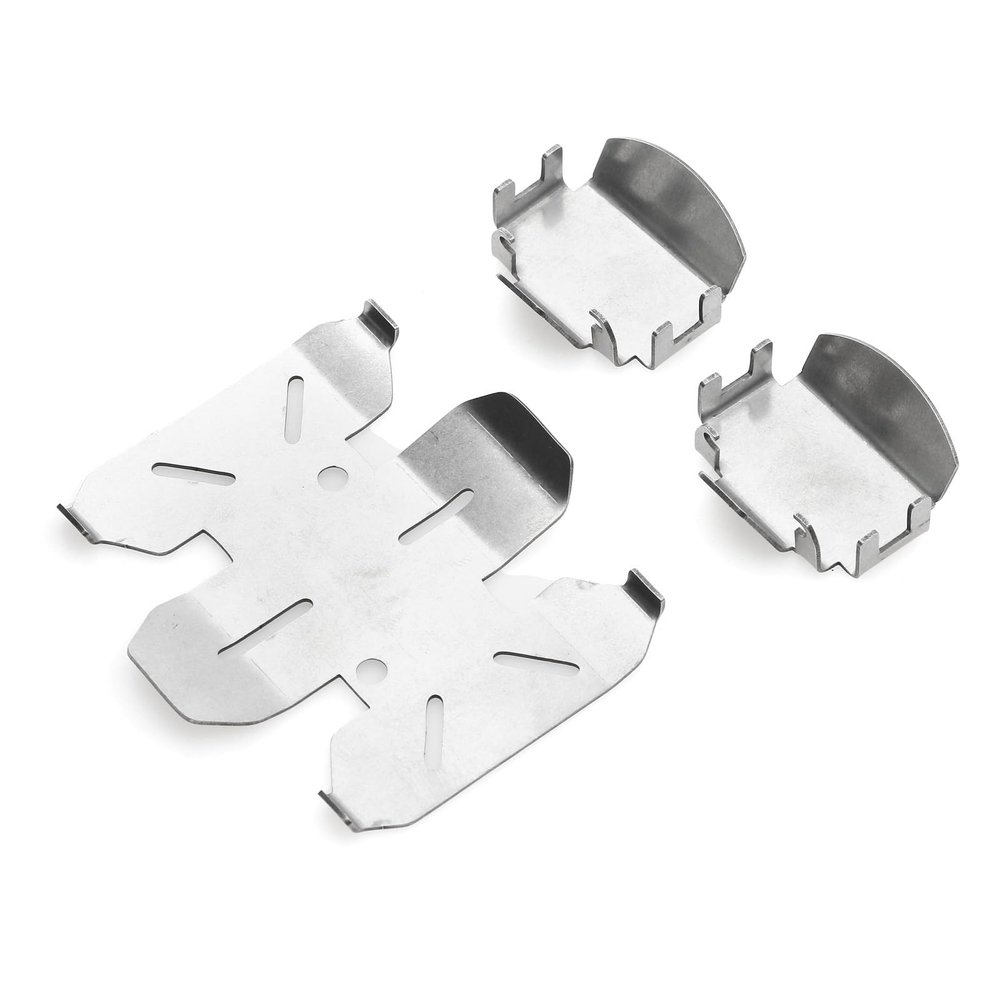 1 Set RC Stainless Steel Chassis Armor Skid Plate Axle Protector for Axial SCX10 PRO AXI03028 1/10 RC Car
