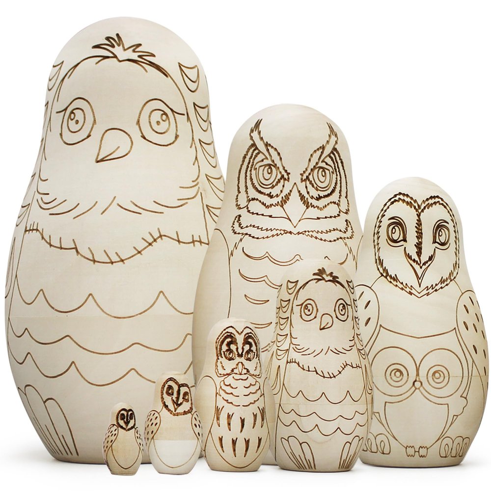 Owl Nesting Dolls Set of 7 pcs