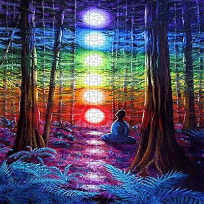 1000 Pieces Jigsaw Puzzles for Adults and Kids  Chakra Meditation in The Redwoods - Wooden Puzzle - for Teens Challenging Difficult Puzzles Christmas Birthday Gift Game Toys