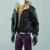 1/12 Scale Male Clothes,Male Fur Collar Coat Zipper Jacket Outfit Clothing for 6inch Action Figure Body (Black) view 1
