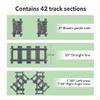 Etarnfly 42PCS City Train Tracks, Classic Accessories, Railroad Building Toy Compatible with All Major Brand - 38 Straights, 2 Left Right 45 Intersection Rails, 2 Flexible Rails view 2