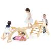 GLACER 5-in-1 Triangular Set of 3, Baby Climbing Toys w/Triangular Climber Arch Ramp Rocker, Indoor Outdoor Playground Wood Climbing Set, Early-Learning Montessori Toys (Natural) view 1
