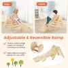 GLACER 5-in-1 Triangular Set of 3, Baby Climbing Toys w/Triangular Climber Arch Ramp Rocker, Indoor Outdoor Playground Wood Climbing Set, Early-Learning Montessori Toys (Natural) view 3