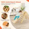 GLACER 5-in-1 Triangular Set of 3, Baby Climbing Toys w/Triangular Climber Arch Ramp Rocker, Indoor Outdoor Playground Wood Climbing Set, Early-Learning Montessori Toys (Natural) view 4