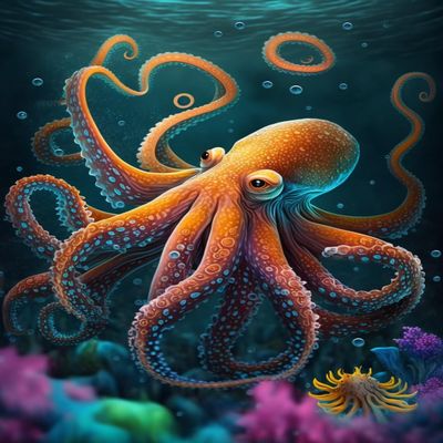 Framable 500 Piece Jigsaw Puzzle for Adults - Orange Octopus Safe Wooden Jigsaw Puzzle - Interactive Fun Puzzle for Family - DIY Home Decor