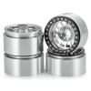 SWX 1.9" Beadlock Wheel Rims Aluminum Deep Dish RC Wheel Rim Hub Upgrade Parts for 1/10 RC Crawler TRX4 Axial SCX10 I II III 90046 AXI03007 (Silver+Black) view 1