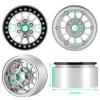 SWX 1.9" Beadlock Wheel Rims Aluminum Deep Dish RC Wheel Rim Hub Upgrade Parts for 1/10 RC Crawler TRX4 Axial SCX10 I II III 90046 AXI03007 (Silver+Black) view 2