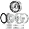 SWX 1.9" Beadlock Wheel Rims Aluminum Deep Dish RC Wheel Rim Hub Upgrade Parts for 1/10 RC Crawler TRX4 Axial SCX10 I II III 90046 AXI03007 (Silver+Black) view 3