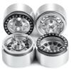 SWX 1.9" Beadlock Wheel Rims Aluminum Deep Dish RC Wheel Rim Hub Upgrade Parts for 1/10 RC Crawler TRX4 Axial SCX10 I II III 90046 AXI03007 (Silver+Black) view 4