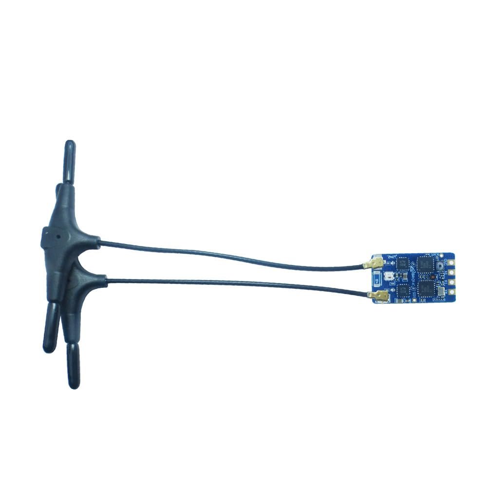 BAYCKRC ELRS Dual Receiver ExpressLRS 2.4GHz ELRS Nano Receiver Long Range Low Latency Receiver for FPV Micro Drone FPV Racing Drone Quadcopter (90mm Antenna)