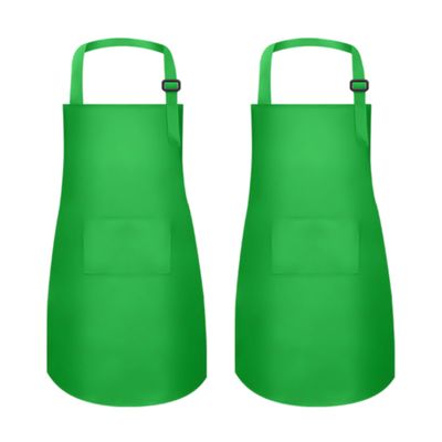 MEOGETY 2Pcs Kids Aprons Children Artists Aprons with Pockets Adjustable Chef Aprons for Cooking Kitchen Backing Painting