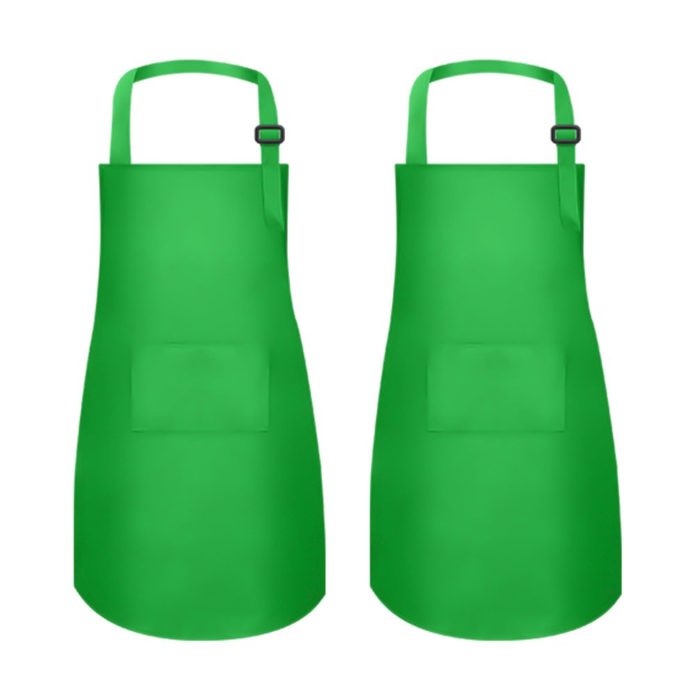 MEOGETY 2Pcs Kids Aprons Children Artists Aprons with Pockets Adjustable Chef Aprons for Cooking Kitchen Backing Painting