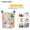 Foruidea Butterflies Pattern Laundry Basket,Laundry Hamper,Collapsible Storage Bin, Oxford Fabric Clothes Baskets,Nursery Hamper For Home,Office,Dorm,Gift Basket view 3