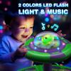 Flooyes Dinosaur Sit and Spin Toys for Toddlers Boys 1 2 3 Years Old, Birthday Gift for Boys Age 2-4 with LED Lights and Music, 360 Spin view 3