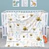 Personalized Baby Blankets for Boys Girls Neutral Bee Baby Swaddle Blanket with Name Soft Baby Hooded Blanket Minky Dotted Swaddling Wrap Newborn Nursery Swaddling Blankets 40x40 in view 3