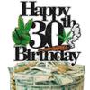 Happy 30th Birthday Cake Topper Cool Green Plant Leaves - Natural Plant Grass Jungle Theme Birthday Party Decoration. LIANGSS view 1