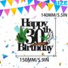 Happy 30th Birthday Cake Topper Cool Green Plant Leaves - Natural Plant Grass Jungle Theme Birthday Party Decoration. LIANGSS view 2