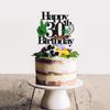 Happy 30th Birthday Cake Topper Cool Green Plant Leaves - Natural Plant Grass Jungle Theme Birthday Party Decoration. LIANGSS view 4
