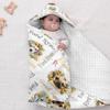 Personalized Baby Blankets for Boys Girls Neutral Dog Baby Swaddle Blanket with Name Soft Baby Hooded Blanket Minky Dotted Swaddling Wrap Newborn Nursery Swaddling Blankets 40x40 in view 1