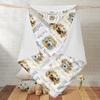 Personalized Baby Blankets for Boys Girls Neutral Dog Baby Swaddle Blanket with Name Soft Baby Hooded Blanket Minky Dotted Swaddling Wrap Newborn Nursery Swaddling Blankets 40x40 in view 2