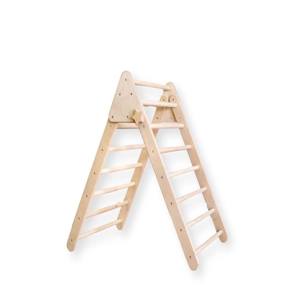 Foldable Montessori Climbing Triangle Set with Kids Desk and Toddler Chair | Wooden Table Extension for Montessori Climbing Ladder | Standing Desk Extention for Triangle (Triangle)
