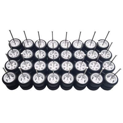 16 Set 1/64 Wheels and Tires Kit Simulation 1 64 Scale Wheels with Rubber Tires and Hub Suitable for Adding Collection Value to 1/64 Model Cars (White)