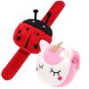 Abaodam 2Pcs Animal Slap Bracelet Coin Purse Ladybug Unicorn Slap Bracelet Plush Stuffed Animal Hugger Snap Wristband Wallet for Kids Birthday Party view 1