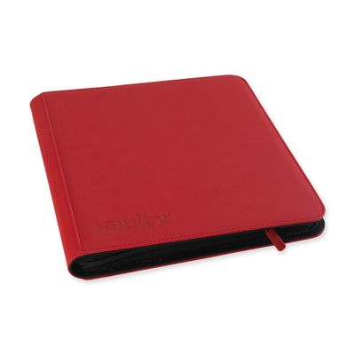 Vault X 12 XL Pocket Trading Card Zip Binder - 624 cards, Premium Exo-Tec Album Material, 26 Side-Loading Pages, Folder for Collectible Card Games, Sports, TCG (Red)